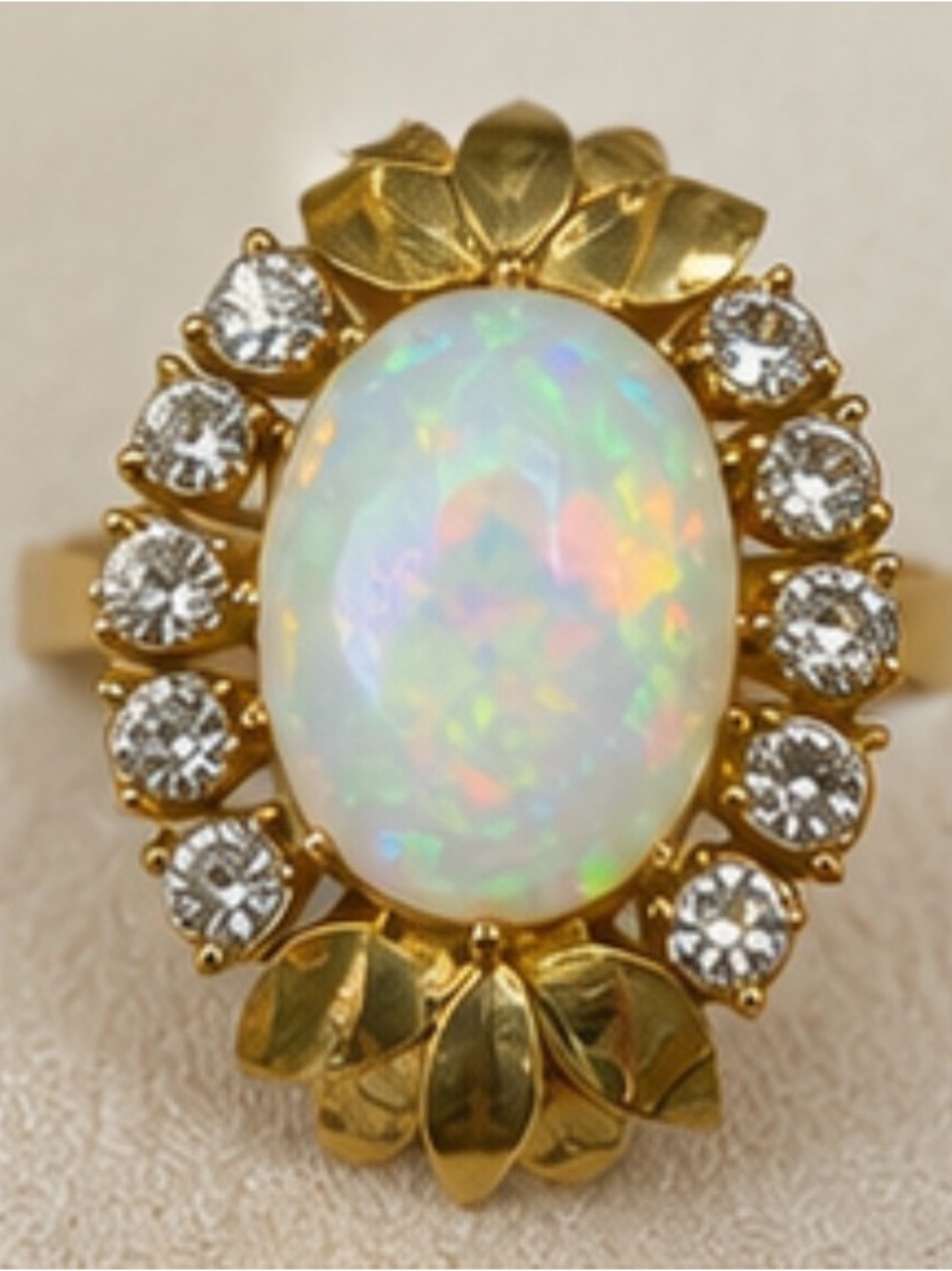Appraised at $8,050| 5.91 CT Natural Opal | 0.63 CTW VS Diamonds